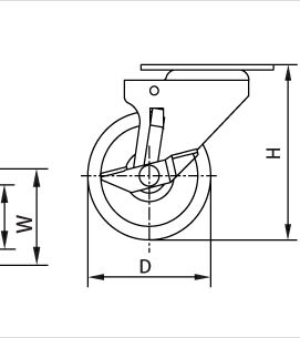 平板活動腳輪側視圖 平板活動腳輪側視圖